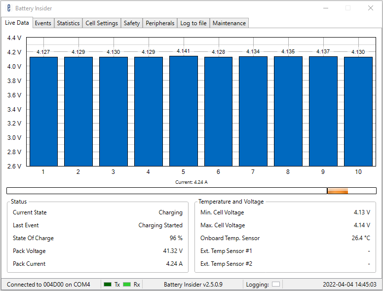 Battery insider v2.5.0.9 (Windows) Live Data Battery Management System For Prototype And Industrial Applications 30A, 150A BMS, 750A BMS